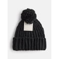 thumbnail image 2 of Scenario Women's Chunky Textured Beanie, One Size Fits Most, Black Soot, 2 of 4