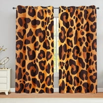 42W x 84L Inch Tiger Blackout Curtains Grommet Thermal Insulated Room Top Darkening Curtains for Living Room Bedroom, Set of 2 Panels Leopard Print