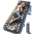 thumbnail image 1 of Lounge Mat Portable Chill Zone Foldable Inflatable Sleeping Pad Thick Memory Foam with Built-In Self Inflating Foot Pump for Camping Gray, 1 of 6