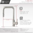 thumbnail image 4 of Stylish One-Handle Brushed Stainless Steel Pull Down Kitchen Faucet Height 14" K-148S, 4 of 14