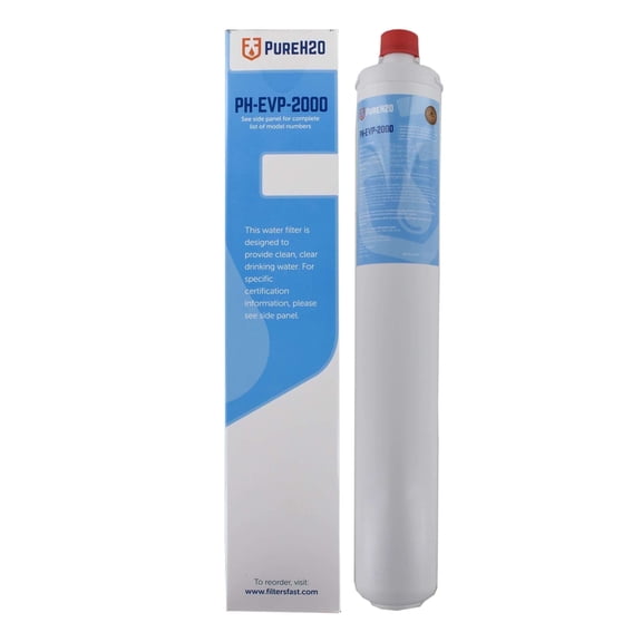 PureH2O Inline Micron Carbon Replacement Water Filter for Everpure i2000 (EV9612-22)