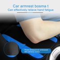 thumbnail image 3 of LAICAIW Four Seasons Universal Armrest Box Mat, Carbon Fiber Leather Embossing, Waterproof Armrest Cover Center Console Mat, Car Armrest Seat Cover (Blue), 3 of 7