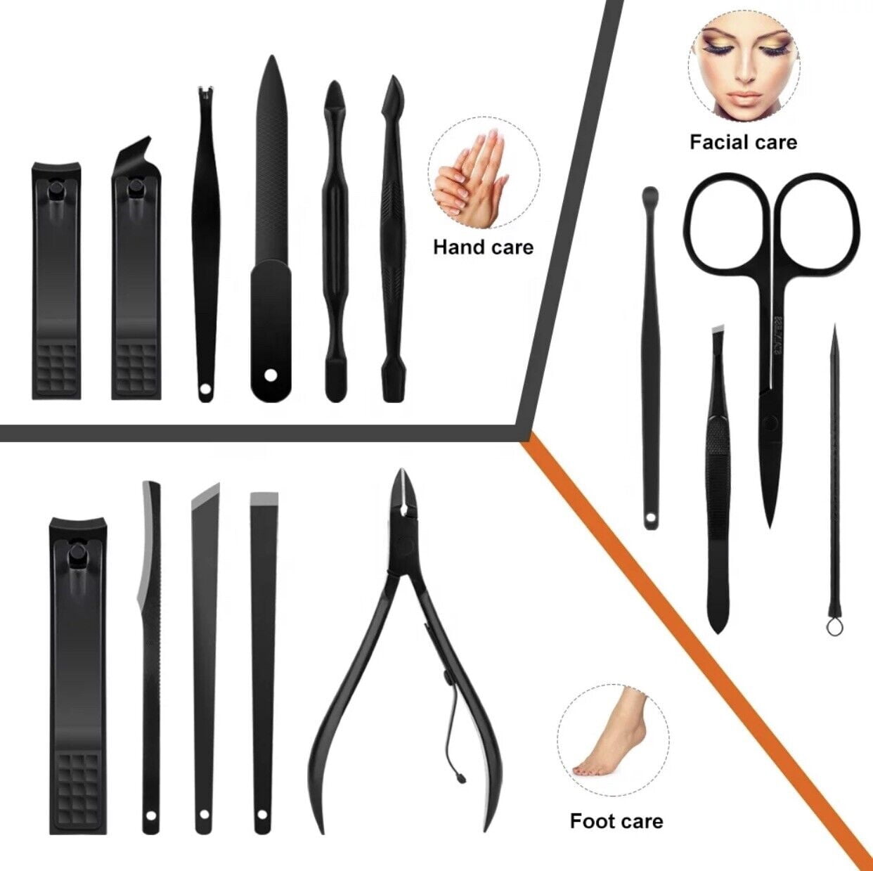 Cterwk 18 PCS Manicure Pedicure Set Nail Clipper Dead Skin Remover Kit Hand and Foot Care