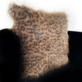 thumbnail image 2 of Plutus Brands Brown Plutus Tawny Wildcat Animal Faux Fur Luxury Throw Pillow 24 in x 24in, Double Sided 24" x 24", 2 of 3