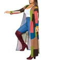 thumbnail image 2 of Homenesgenics Plus Size Womens Cardigans Casual Patchwork Print Blouse Cardigan Long Sleeve Tops Coat, 2 of 7