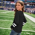 thumbnail image 6 of Girls Black Long Sleeve Soccer Heart Graphic Tee Soft Athletic Comfortable Top Crewneck Relaxed Fit T-Shirt,Size 3-4 T, 6 of 6