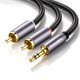 thumbnail image 5 of DUKABEL Cables RCA largos de la serie superior (8 pies/2,4 metros) RCA a 3,5 mm 2 machos RCA a AUX Cable de audio trenzado de nailon cristal/chapado en oro de 24 quilates/conductor 99,99% 4N OFC, 5 of 5