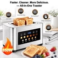 thumbnail image 3 of 2 Slice Toaster with Dust Cover, Smart Touchscreen Toaster with Countdown Timer, Extra-Wide 1.57" Slots for Bagels & Thick Bread, 6 Browning Levels, Defrost & Reheat, Stainless Steel, 3 of 11