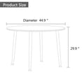 thumbnail image 2 of Circular Dining Table, 44.8" Kitchen Dinner Table with Imitation Wood Grain Tabletop, Black Legs, MDF Round Table for Restaurants, Living Rooms, Conference Rooms, Natural, 2 of 9