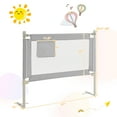 thumbnail image 3 of Gymax 47'' Bed Rails for Toddlers Vertical Lifting Baby Bed Rail Guard w/ Lock Gray, 3 of 8