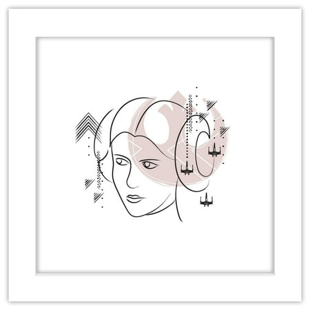 Gallery Pops Star Wars: Saga – Mid-Century Modern Princess Leia Wall Art White Framed Version 12 x 12