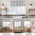 thumbnail image 5 of 2 Pack Blue Grey Valance for Window Morocco Trellis Textured Modern Art Kitchen Valance Rod Pocket Short Curtain Topper Decorative Window Treatment for Living Room Bedroom 42"x18", 5 of 8