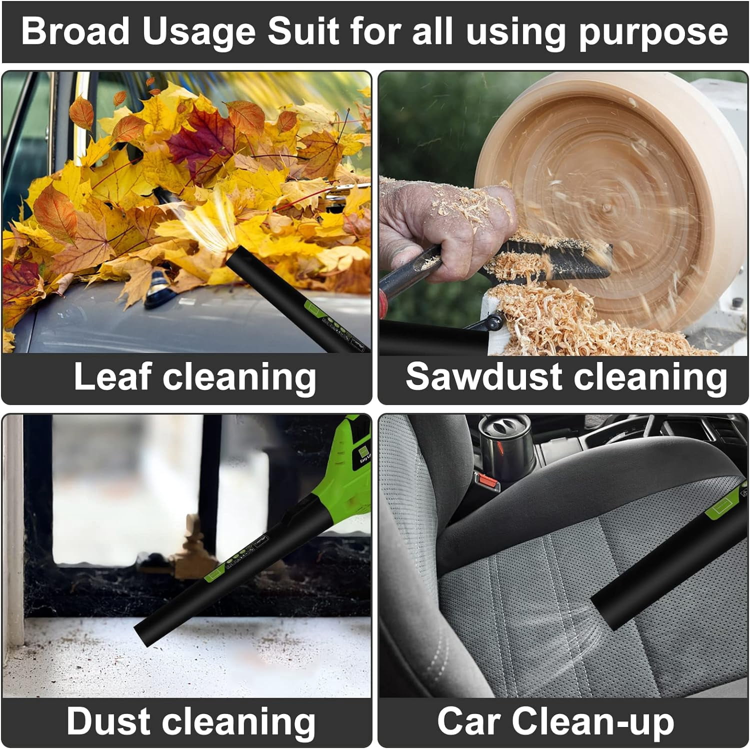 Leisch Life Cordless Leaf Blower Battery Operated,20V Handheld Electric Leaf Blower w/2.0Ah Battery & Fast Charger, 2 Speed Mode, Lightweight Battery Powered Blowers for Patio, Blowing Leaves and Snow