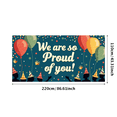 thumbnail image 3 of LUUFILx Congratulations Banner Graduation Party Decoration We Are So Proud of You Backdrop Supplies Gold Black Event Celebration Background Photography Decoration, 3 of 8