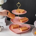 thumbnail image 4 of 3 Tier Ceramic Cake Stand Wedding, Dessert Cupcake Stand for Tea Party Serving Platter, 4 of 6