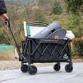 thumbnail image 2 of Whitsunday Collapsible Compact Wagon Cart Foldable,Folding Beach Heavy Duty Wagon with 360°Rotatable Wheels for Camping Outdoor Sports Garden Silver, 2 of 6