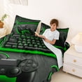 thumbnail image 3 of Erosebridal Teens Black Gamepad Bed Sheets,Modern Gamer King Sheets For Kids Boys 4-Piece, 3 of 6