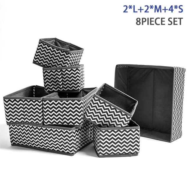 Non-Woven Storage Box, Striped Foldable Underwear Storage underwear storage box drawer Box, Wardrobe Space-Saving Organizer, Sundries Storage