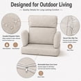 thumbnail image 5 of DTTRA 2 PACK High Back Patio Chair Cushion Set with 4 Arm Pillows, 48 x 24 x 4 in, Sand Color, 5 of 7