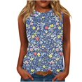 thumbnail image 2 of PNTUTB Ladies' Casual Printed Basic Tees Comfortable Fit Casual Blouses Sleeveless Round Neck, 2 of 5