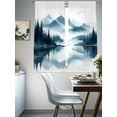 thumbnail image 4 of Green Mountain Sheer Curtains 63 Inches Long 2 Panels Landscape Painting Abstract Lake Forest Light Filtering Semi Sheer Window Curtains Drapes for Bedroom Living Room 52"x63", 4 of 7