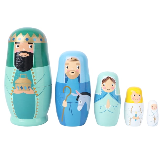 FELTECHELECTR 5 muñecas Matryoshka de juguete, muñecas rusas creativas para anidar, juguetes para decorar el hogar.
