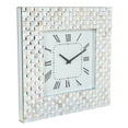 thumbnail image 3 of 24/7 Shop At Home Kov Glass Square Analog Wall Clock, Silver, 3 of 5