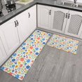 thumbnail image 2 of Pioneer Flower Floral Print Pattern Kitchen Rugs Sets Of 2, Anti Fatigue Non Slip Washable Floor Mats for Kitchen Sink Laundry, 17X30 Inch + 17X47 Inch, 2 of 6