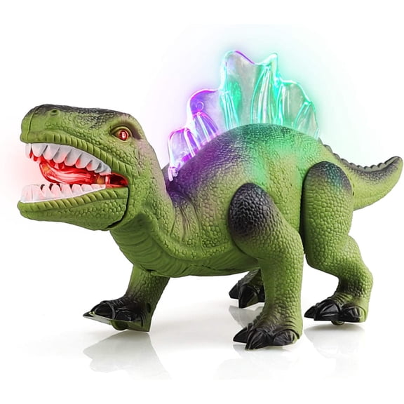 Playdate Toys Kids LED Light Up and Walking Realistic Dinosaur and Roaring Sound - Tons of Fun