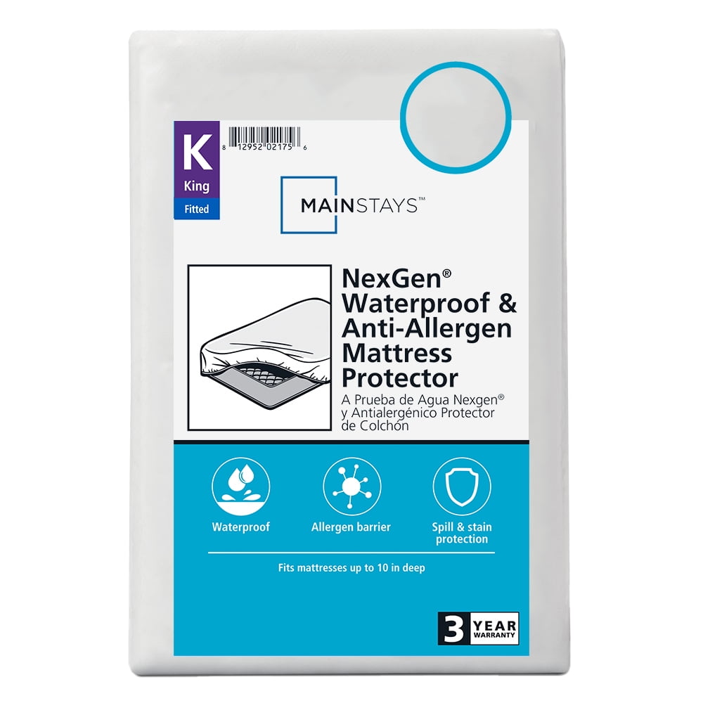 (2 pack) Mainstays NexGen Waterproof Fitted Mattress Protector, King