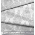 thumbnail image 3 of Soimoi Polyester Crepe Fabric Leaves & Floral Block Decor Fabric Printed Yard 52 Inch Wide, 3 of 3