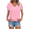 thumbnail image 3 of Aboser Womens Classic V Neck T Shirts Summer Tops 2026 Casual Short Sleeve Tshirts Cozy Soft Basic Tees Loose Fits Plain Blouses, 3 of 8
