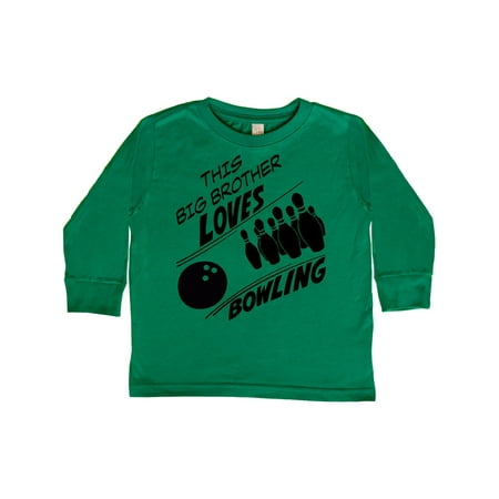 

Inktastic This Big Brother Loves Bowling Gift Toddler Boy Girl Long Sleeve T-Shirt