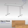 VIVO Manual 43 X 24 Stand Up Desk Light Wood Table Top White Frame Vivo manual 43 x 24 stand up desk light wood table top white frame