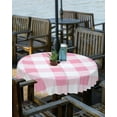 thumbnail image 2 of Outdoor Tablecloth with Umbrella Hole and Zipper Pink Plaid Round Outdoor Tablecloths 60 Inch Table Cloths Spring Buffalo Stripe Patio Table Cloth Cover for Outdoor Tables Picnic Garden, 2 of 6