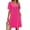 Hot-Pink, variant on Summer Dresses for Women Short Sleeve V Neck Casual Shift Dress with Pockets