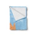 thumbnail image 2 of Bathroom Rules Soft Flannel Fleece Throw Blanket, Please Wash Your Hands Wording Cartoon, Cozy Plush for Indoor and Outdoor Use, 50" x 70", Sky Blue Dark Peach, by Ambesonne, 2 of 5