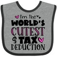 thumbnail image 3 of Inktastic I'm the Worlds Cutest Tax Deduction Pink Hearts Boys or Girls Baby Bib, 3 of 4