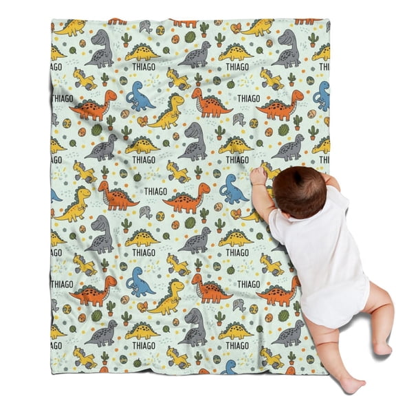 LightColor Dinosaurs Name Pattern Blanket,Comfortable Soft Lamb Wool Throw Blanket,All Season,Warm Lightweight Blankets for Sofa Bed Couch Living Room Chair,30"x40"