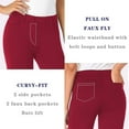 thumbnail image 5 of SNOWSONG Women's 28''/30''/32''/34'' Stretchy Bootcut Dress Pants with Pockets, Tall, Petite, Regular for Office Work Business 1PC Pant Red M, 5 of 6