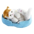 thumbnail image 1 of Toy de mascota interactivo relleno gato compañero gato dormido en estera regalo para niños para niños niñas simulación versátil encantadora gato Gato naranja de cabeza, 1 of 8