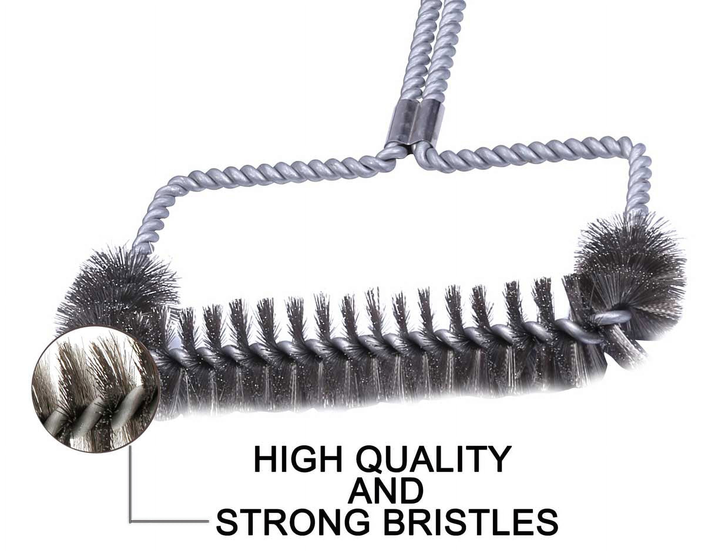 Clean grill brush 15inch 3 Sides Barbecue Grill Brush for Big Green Egg Charcoal, Electric