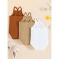 thumbnail image 3 of Wassery 3pcs Baby Girls Romper 6M 9M 12M 18M 24M Newborn Outfits Sleeveless Back Cross Infant Bodysuit Summer Clothes for Casual Daily 6M-24M, 3 of 9