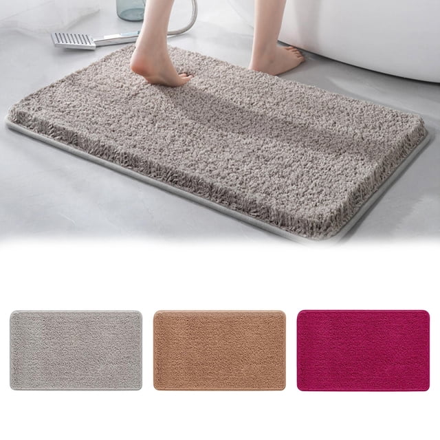 Xihbxyly Alfombrilla de Baño de Color Liso, Fibra Superabsorbente de Secado Rápido, Acolchado Grueso y Cómodo, Base de Tpr Antideslizante, Varios Tamaños y Colores, Fácil de Limpiar, 40 X 60 Cm