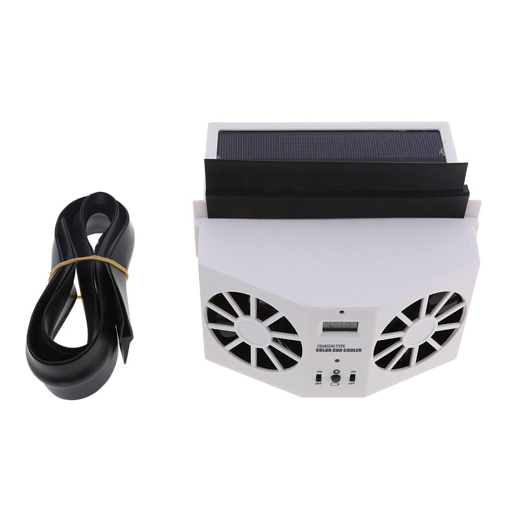 Solar Powered Car Air Vent Exhaust Fan Radiator Vent w/ Ventilation