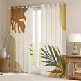 thumbnail image 2 of Homewish Retro Geometric Circle Black Out Curtains,Tropical Botanical Plam Curtains Pack of 2 (42x63 Each),Green Beige Brown Bedroom Curtains For Girls Boys,Super Cozy Room Decor, 2 of 6