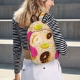 thumbnail image 5 of Lsque Donuts Pattern Canvas Daypack, Durable Backpack, High-quality Versatile Backpack,Vintage Compact Backpack-Medium, 5 of 6