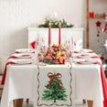 thumbnail image 6 of Christmas Table Runner 13 x 72 Inch Bow Christmas Tree Table Decor Farmhouse Winter Xmas Decorative Runner for Kitchen Dinning Indoor Outdoor Dinner Party Decor(Red Bow), 6 of 6