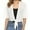 White, variant on Women's Vacation Blouse Cardigan - Tie Knot Bolero Cover Up with Half Sleeves | Lightweight Open Front Crop Top for Resort Wear & Going Out Summer Fashion