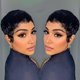 thumbnail image 5 of Peluca Nigteye Pixie Cut Short Bob, cabello humano liso, negro, 5 of 6